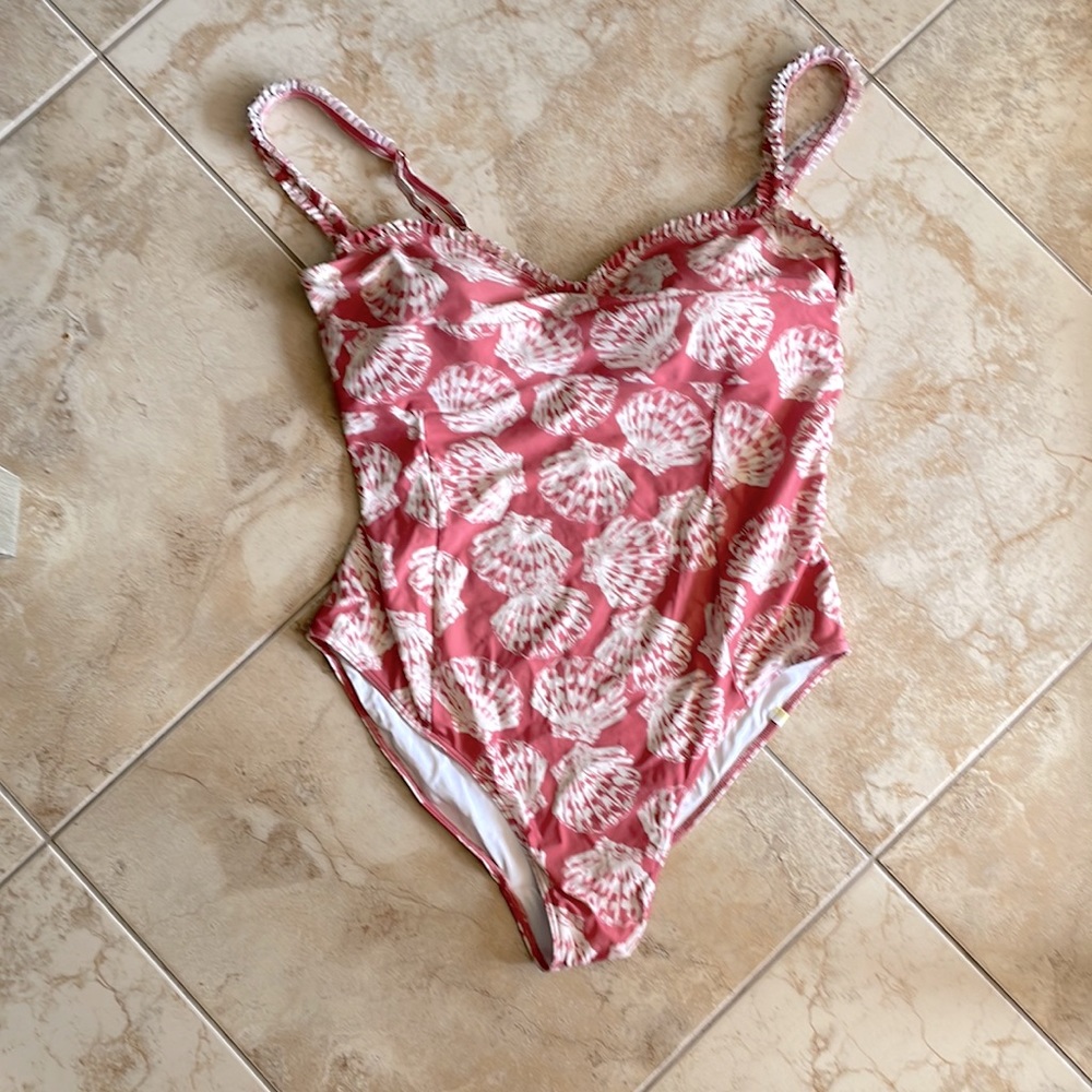 Summersalt The Mini-Ruffle Sweetheart Coast One-Piece, Size 16 Faded Rose